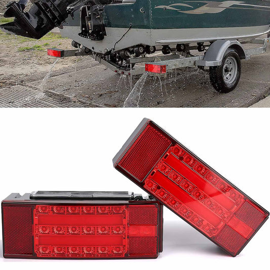 2 Pack LED Trailer Light Submersible Super Bright Brake Stop Turn Tail Lights for Camper Truck RV Boat Snowmobile Over 80" Inch - SHARGGE