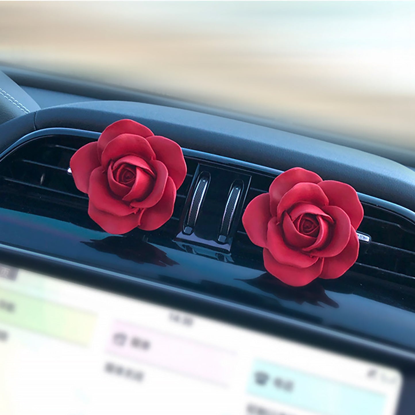 Rose Vent Fragrance Diffuser Clip Car Air Freshener