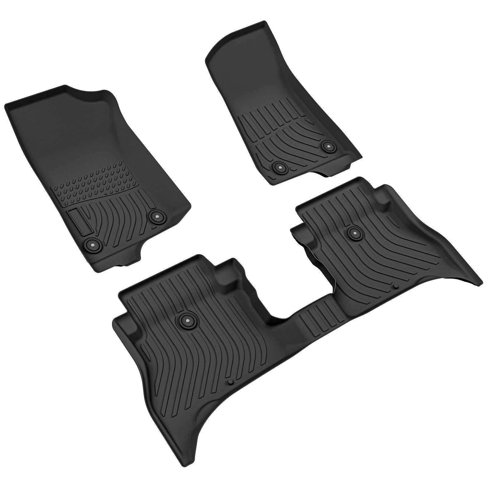 for Jeep Wrangler 4xe 2021-2023, TPE All Weather Floor Mats, Black, 3 Pieces - SHARGGE