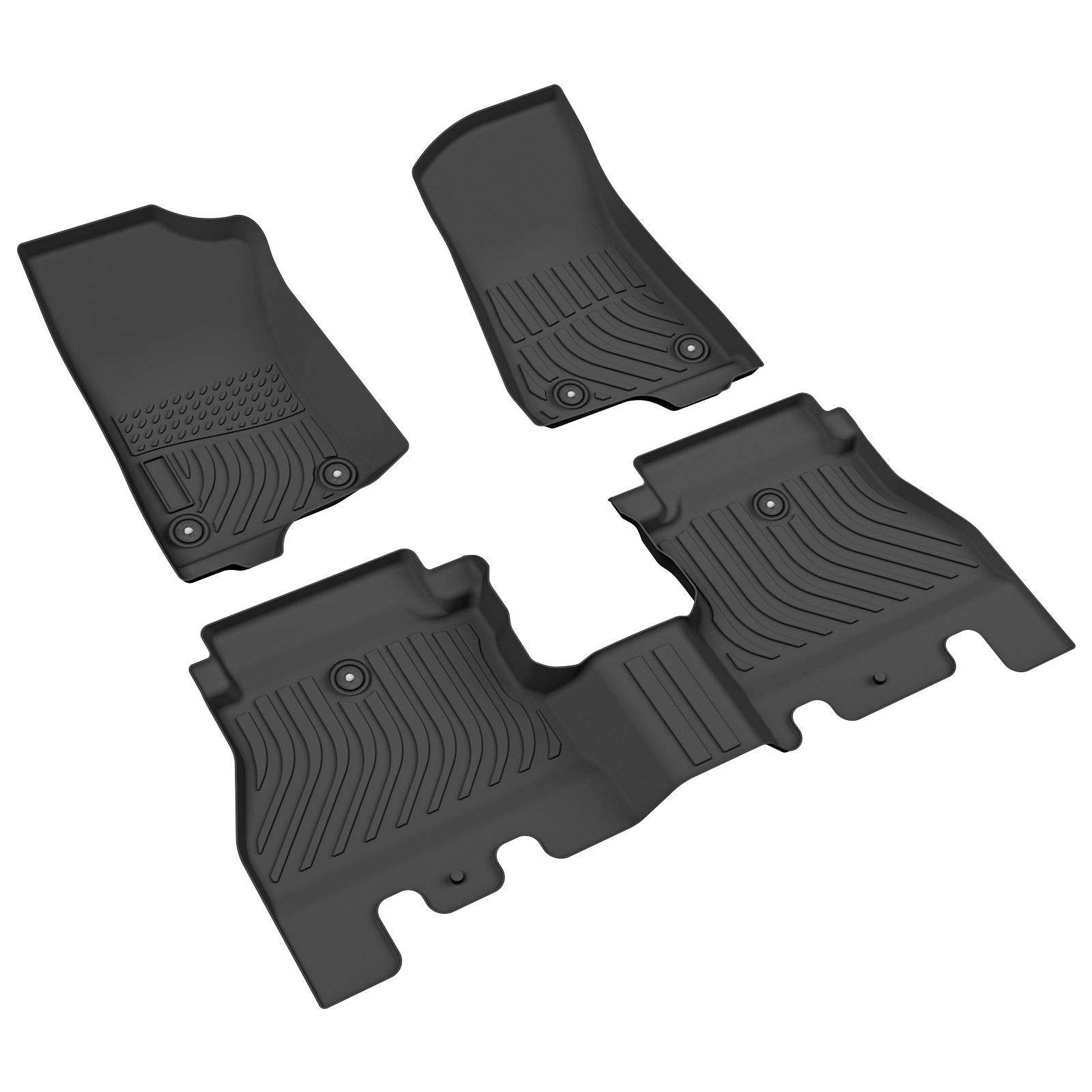 for Jeep Wrangler Unlimited JL 4-Door 2018-2023, TPE All Weather Floor Mats, Black, 3 Pieces - SHARGGE