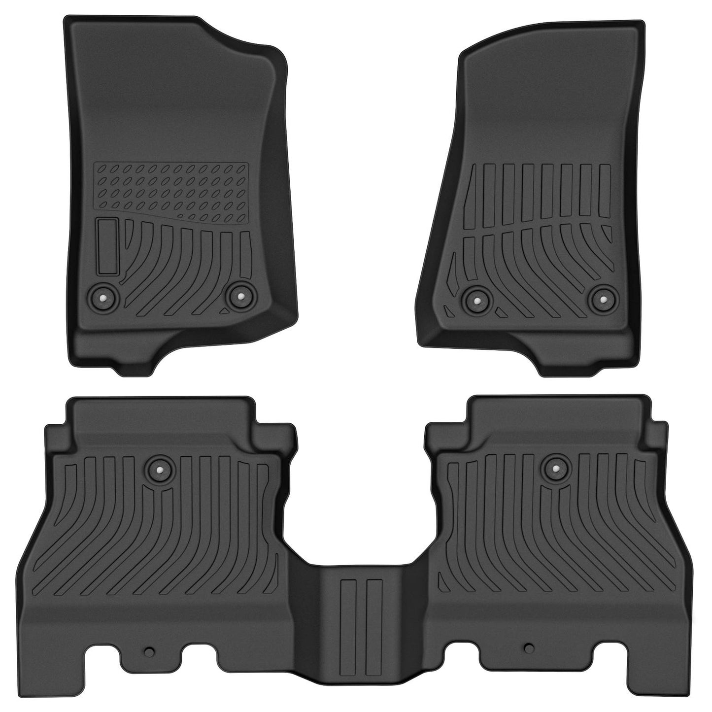 for Jeep Wrangler Unlimited JL 4-Door 2018-2023, TPE All Weather Floor Mats, Black, 3 Pieces - SHARGGE