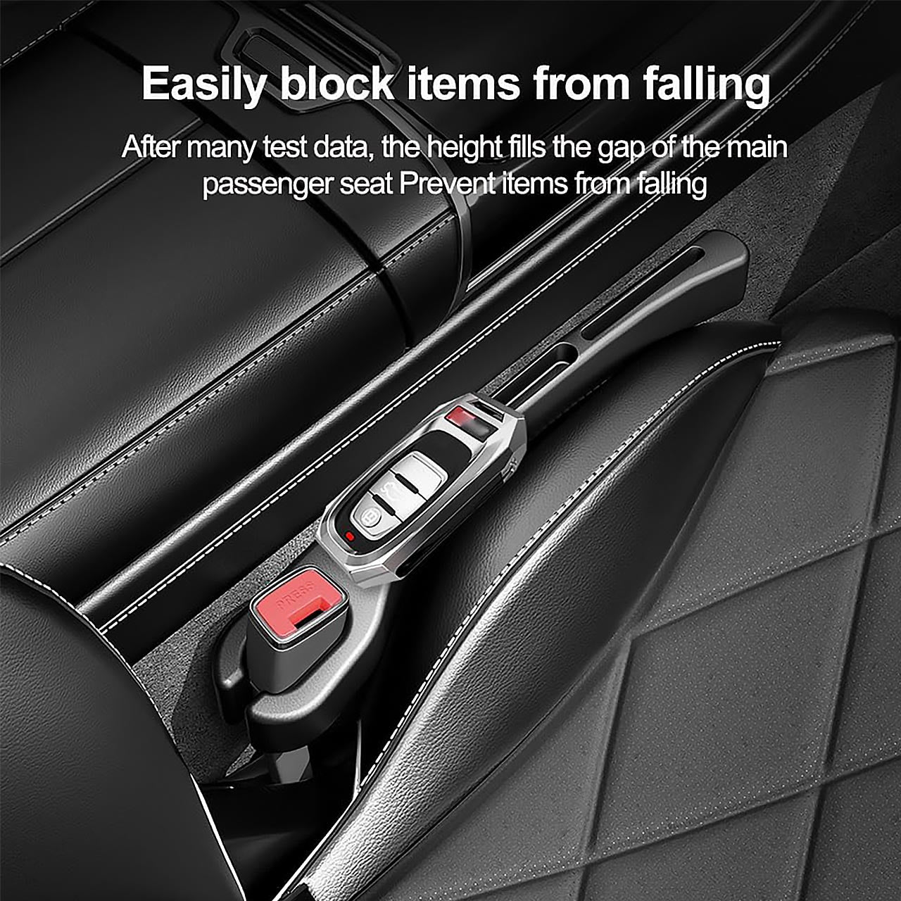 Seat Gap Filler Organizer for Cell Phone and Key