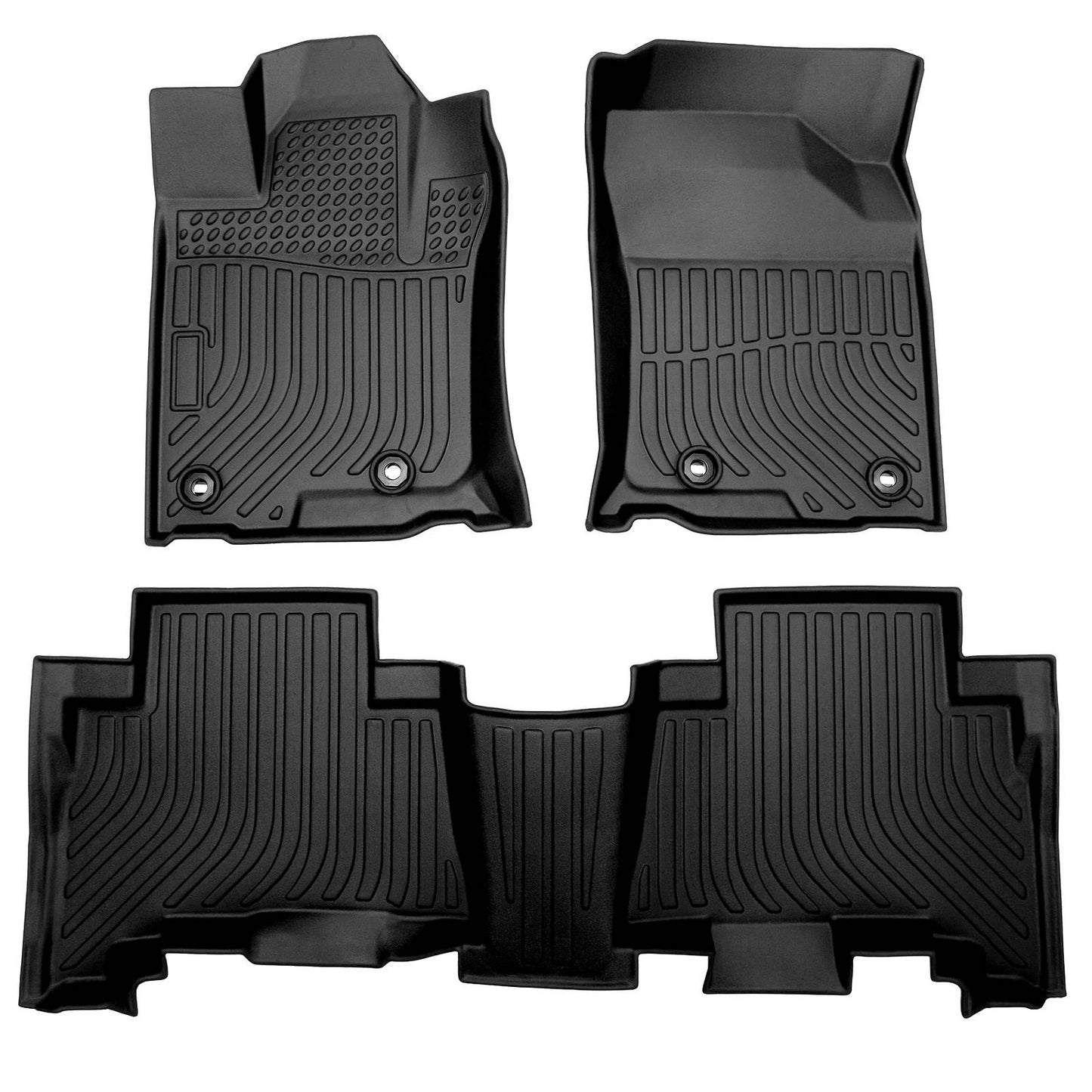 for Toyota 4Runner 2014-2023,  TPE All Weather Floor Mats, Black, 3 Pieces - SHARGGE