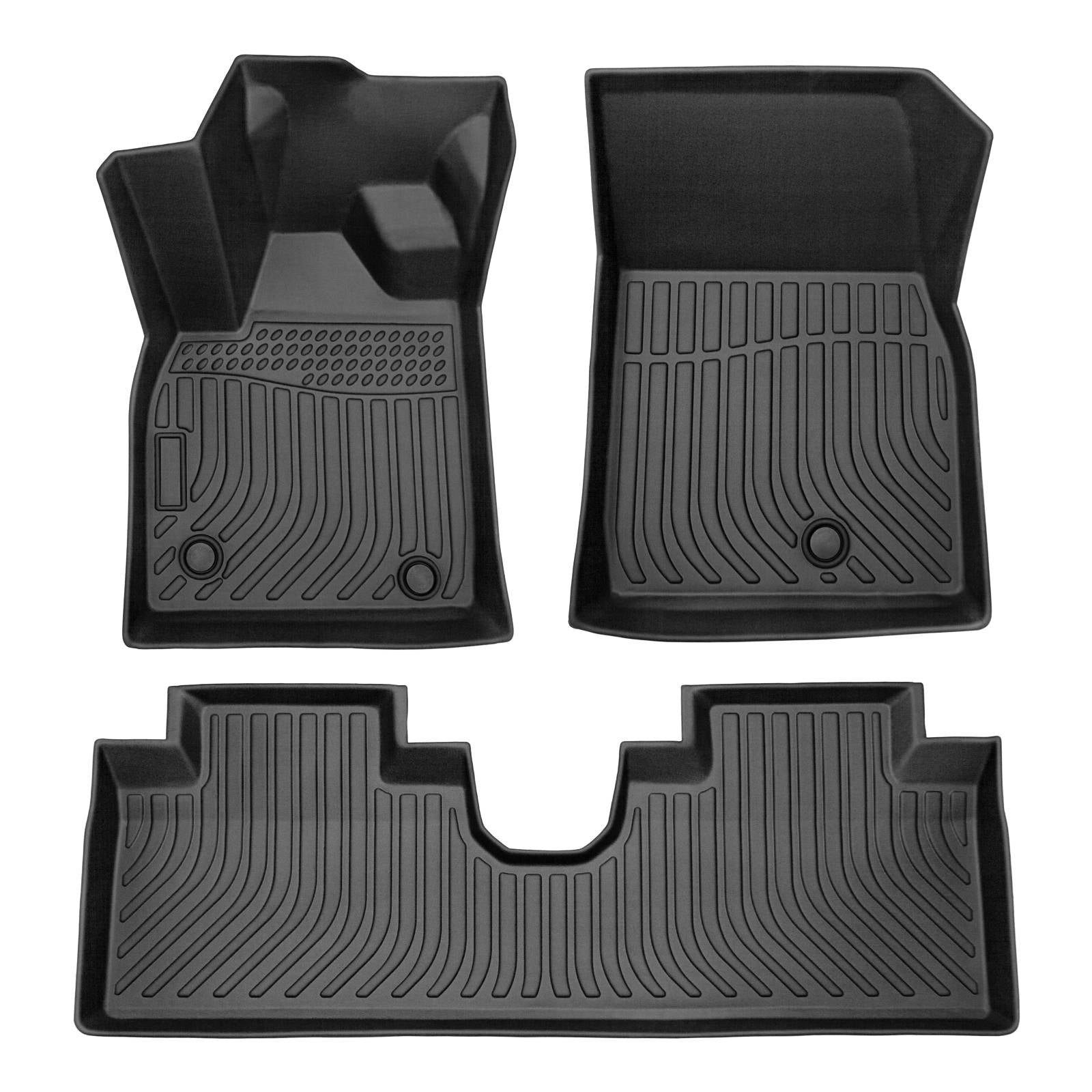 for Mustan Mach-E 2021-2023, TPE All Weather Floor Mats, Black, 3 pieces - SHARGGE