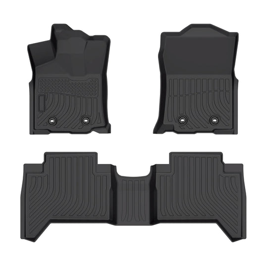 for Toyota Tacoma Double Cab 2018-2023, TPE All Weather Floor Mats, Black, 3 Pieces - SHARGGE