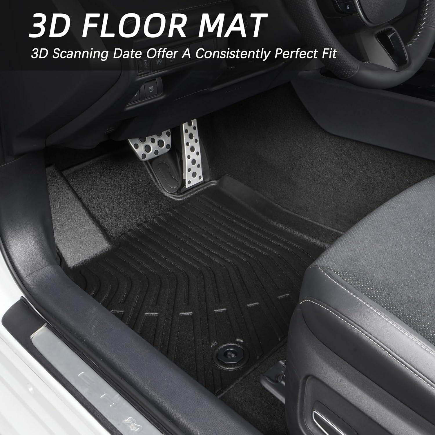 Floor Mats for Toyota Camry 2025, Black, TPE Material, 4 Pieces - SHARGGE