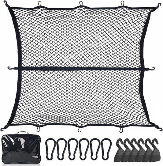 Elastic Pickup Truck Cargo Net Heavy Duty Storage Mesh, Size 4'x4'