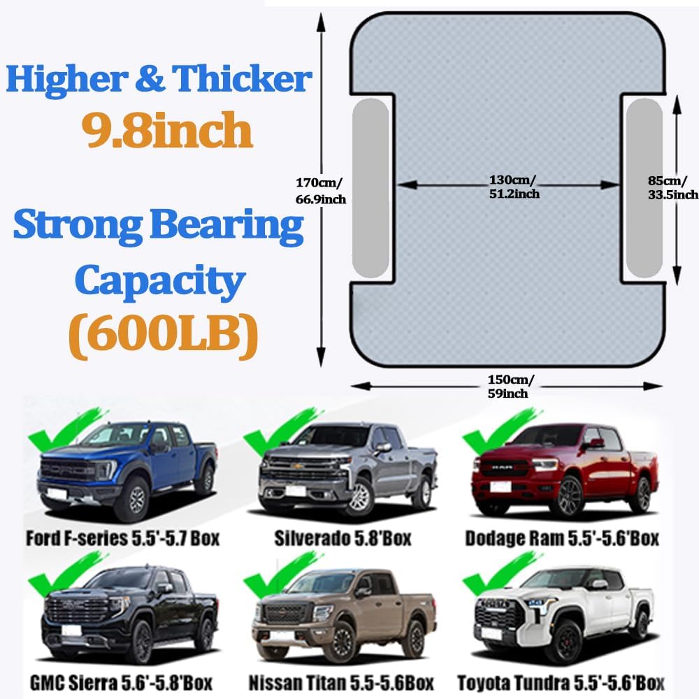 Inflatable Mattress for Pickup Truck Trunk  Air Pad Bed, Color Blue