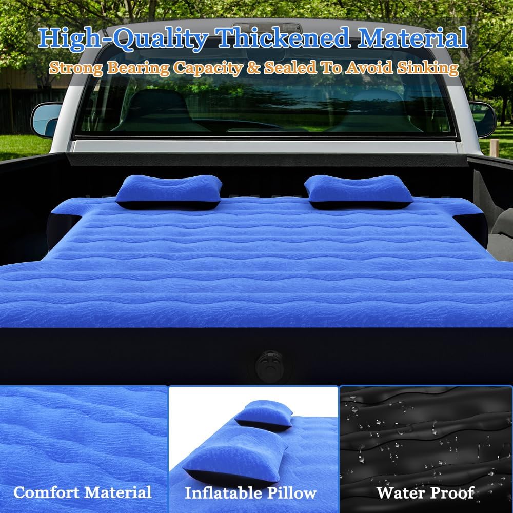 Inflatable Mattress for Pickup Truck Trunk  Air Pad Bed, Color Blue