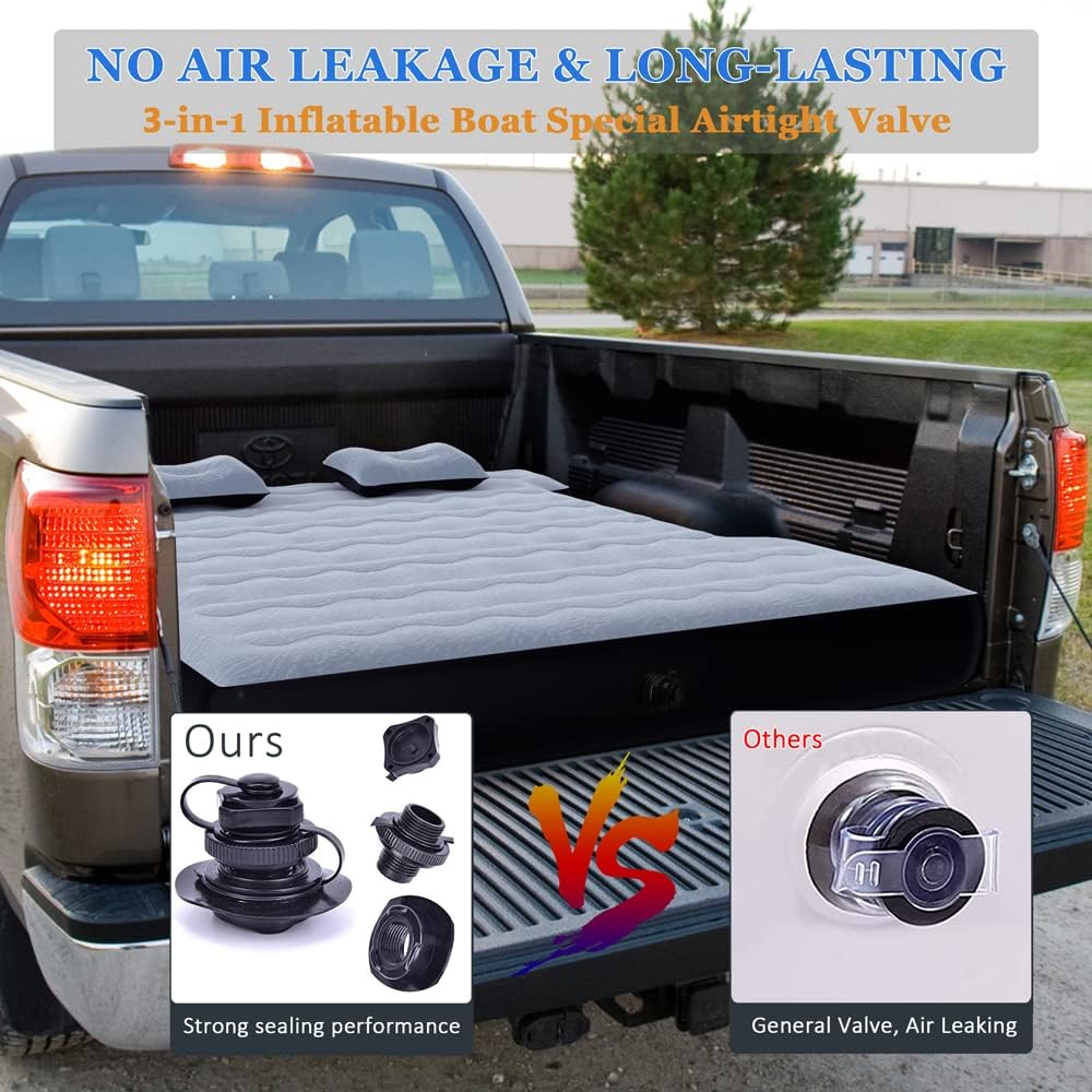 Inflatable Mattress for Pickup Truck Trunk  Air Pad Bed, Color Grey