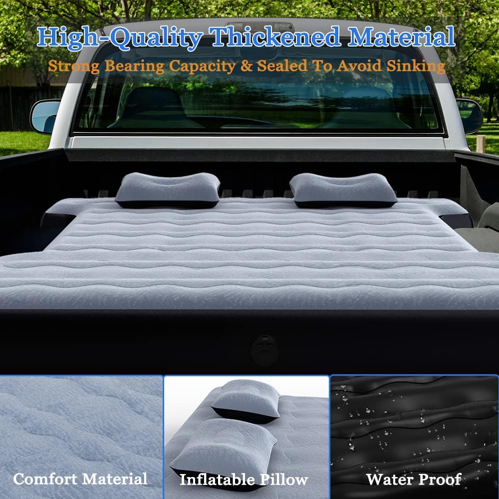 Inflatable Mattress for Pickup Truck Trunk  Air Pad Bed, Color Grey