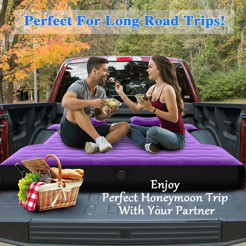 Inflatable Mattress for Pickup Truck Trunk  Air Pad Bed, Color Purple - SHARGGE