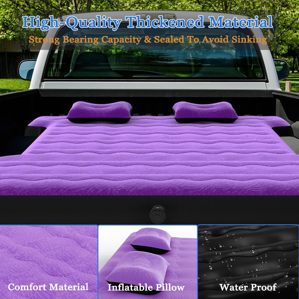 Inflatable Mattress for Pickup Truck Trunk  Air Pad Bed, Color Purple - SHARGGE