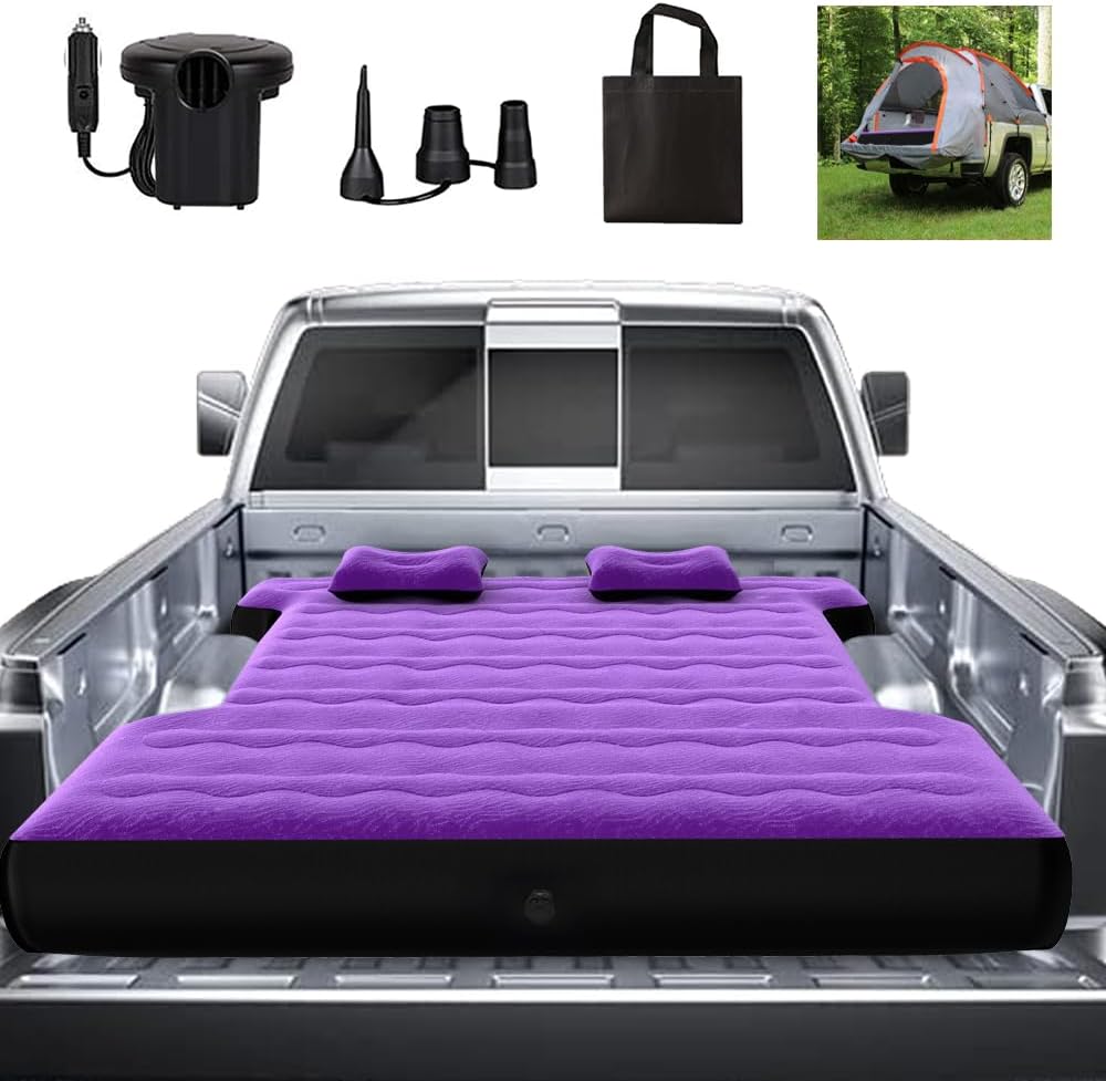 Inflatable Mattress for Pickup Truck Trunk  Air Pad Bed, Color Purple - SHARGGE