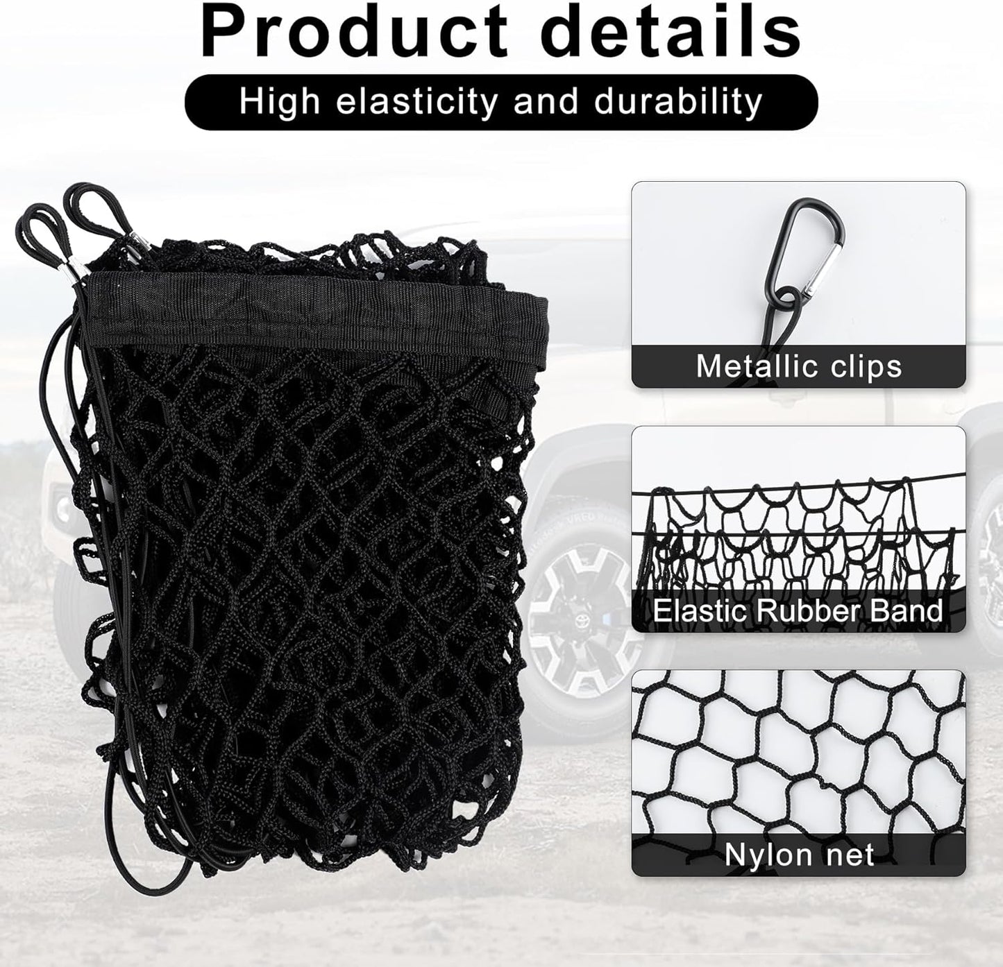 Cargo Net Trunk Storage Stretchable with Hook