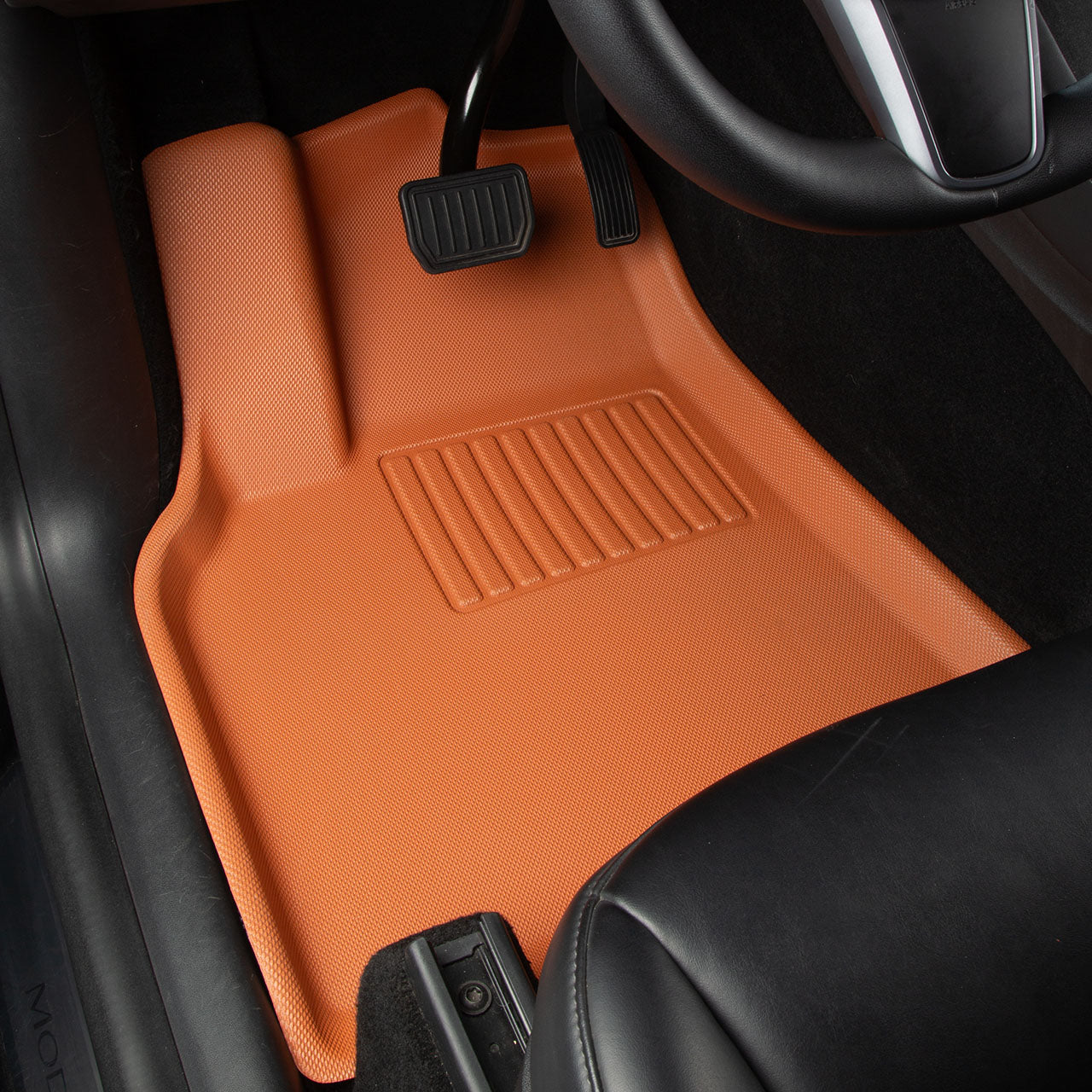 for Tesla Model Y 2020-2024, 3 Layer All-Weather Protection, Orange, 4 Pieces - SHARGGE