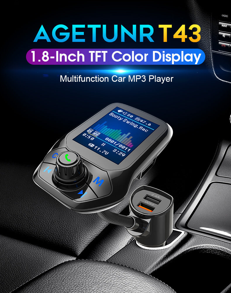 Bluetooth FM Transmitter Radio Adapter TF/SD Card Music Player USB Car Charger