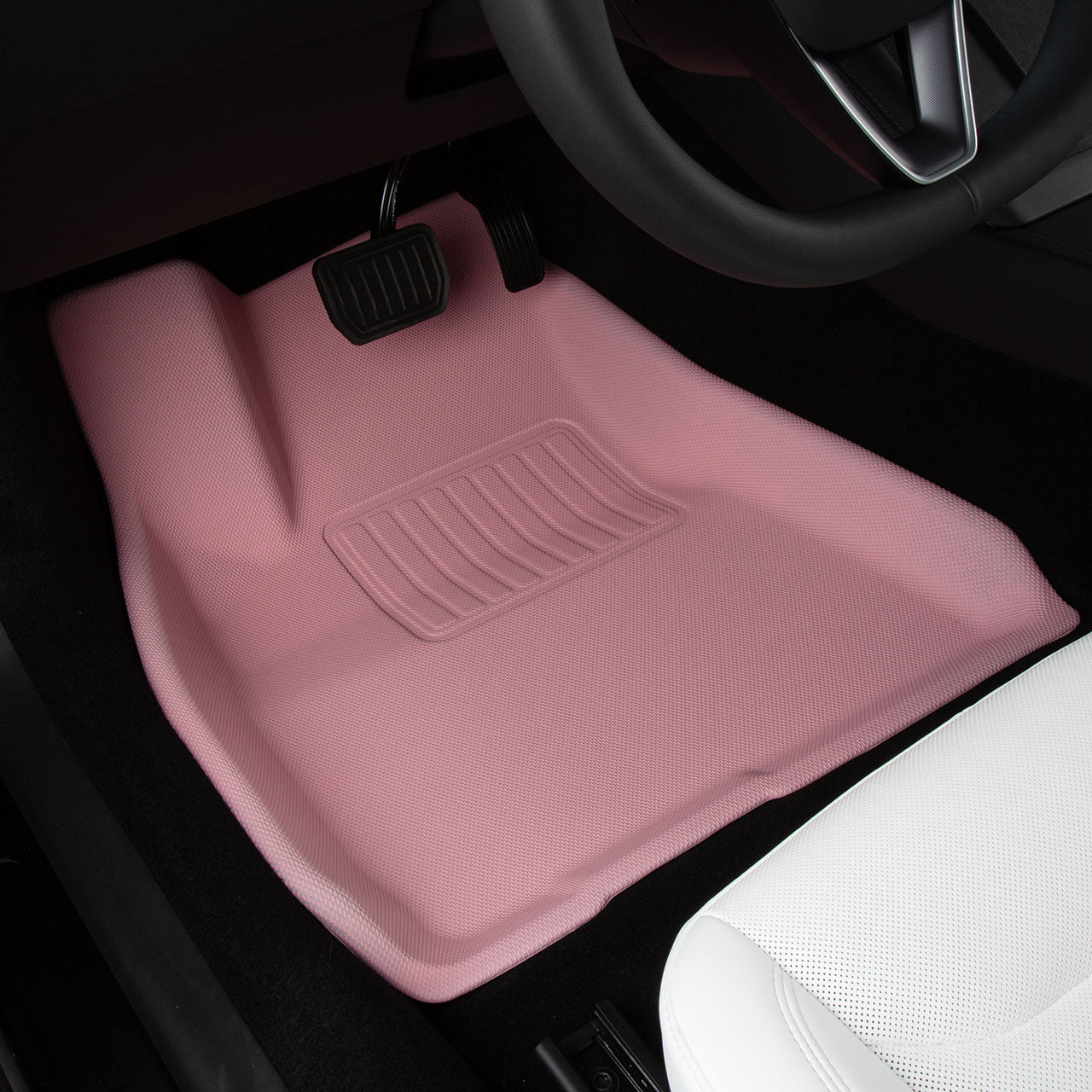 for Tesla Model 3 2024, 3 Layer All-Season Floor Mats, Pink, 3 Pieces - SHARGGE